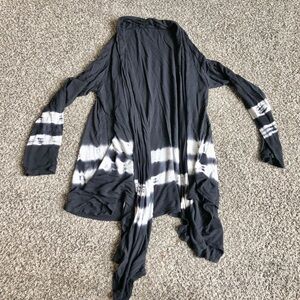Navy & White Tie-Dye Rayon lightweight t-shirt Cardigan